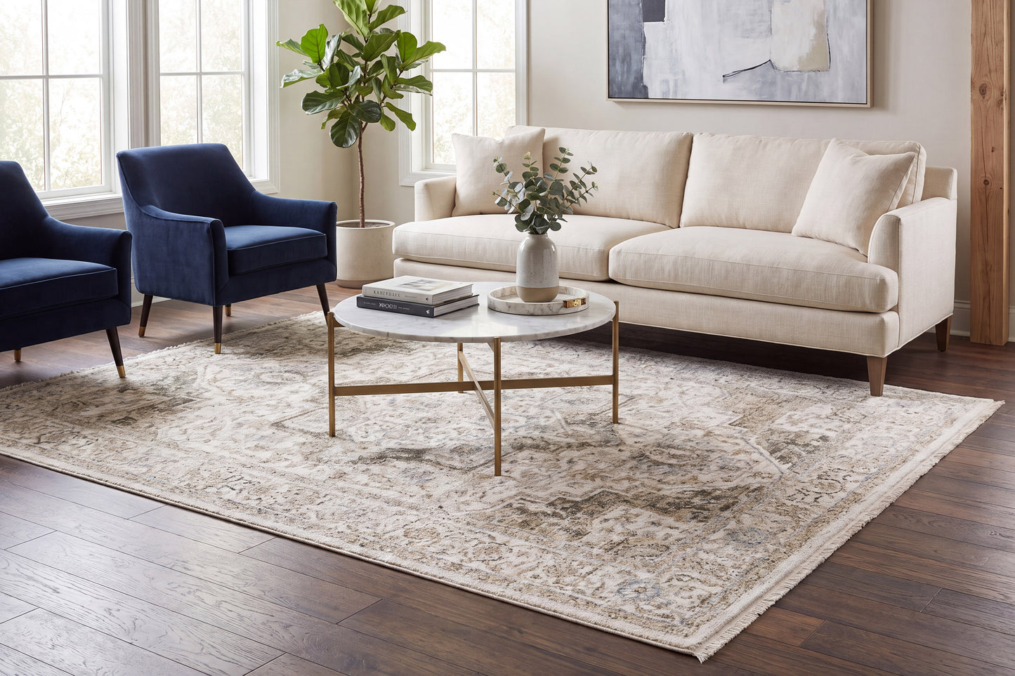 Milano 12501-980 Grey/Beige Area Rug