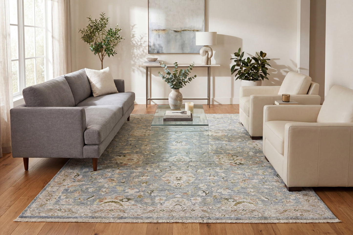 Milano 12502-518 Navy/Ivory/Beige Area Rug