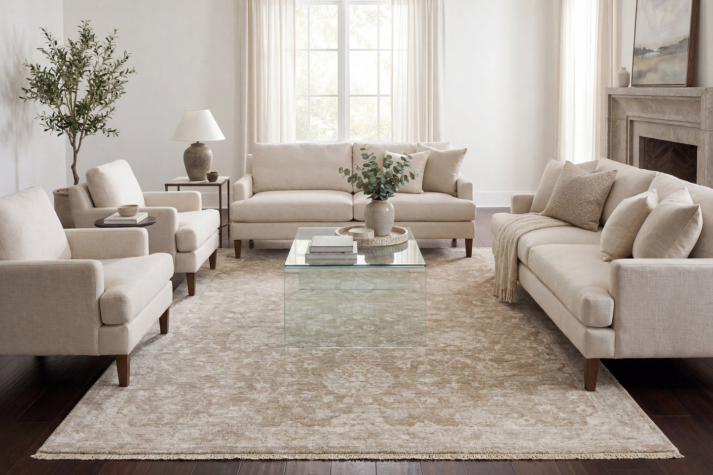 Milano 12502-981 Light Grey/Beige/Ivory Area Rug