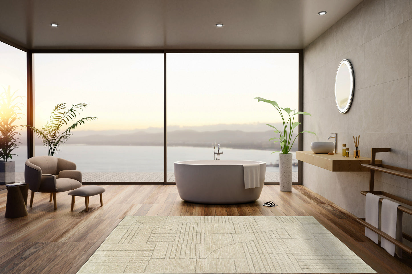 Monroe 9800-890 Beige/Grey Area Rug