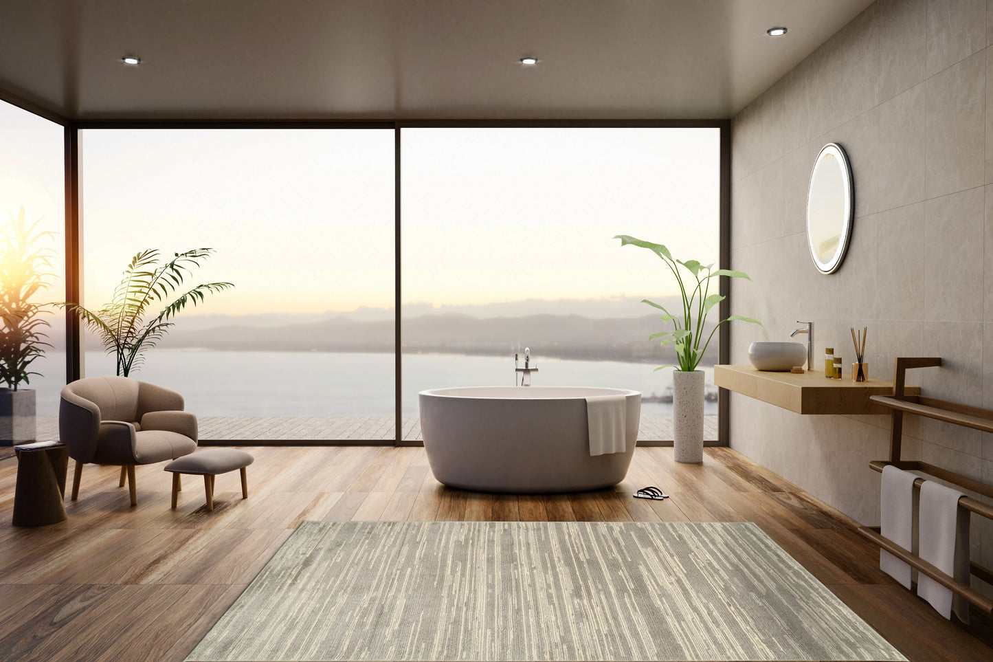 Monroe 9805-980 Grey/Beige Area Rug