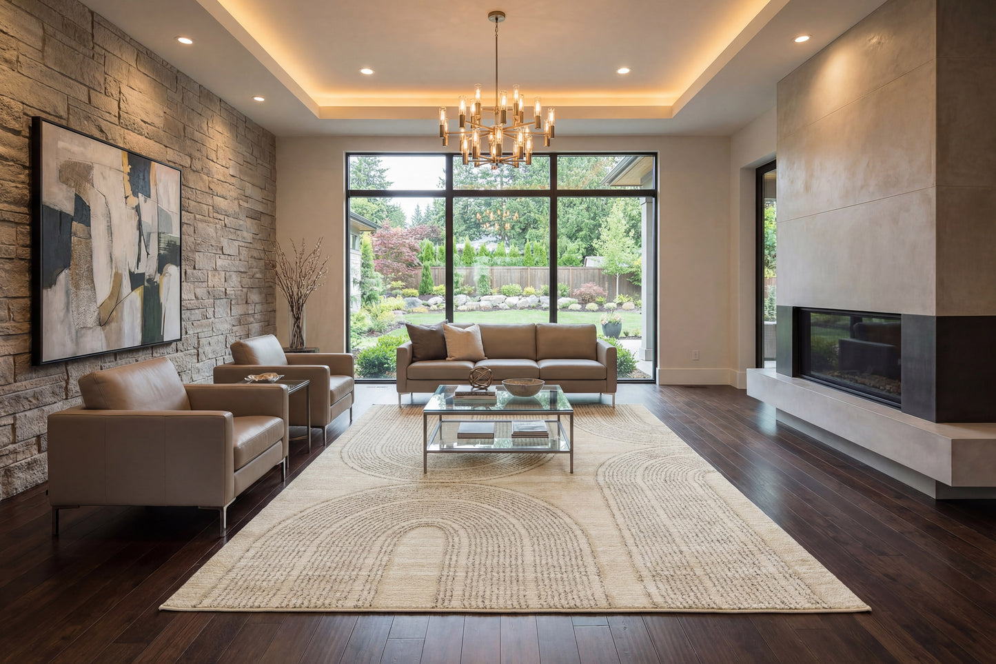 Monroe 9801-890 Beige/Grey Area Rug