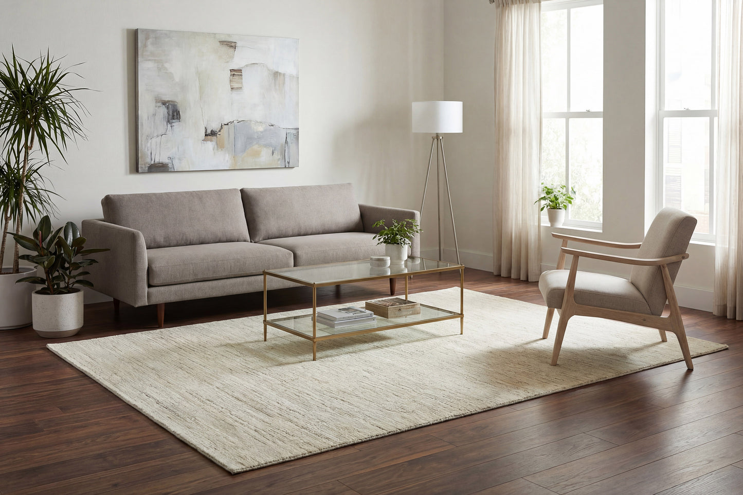 Monroe 9804-890 Beige/Grey Area Rug
