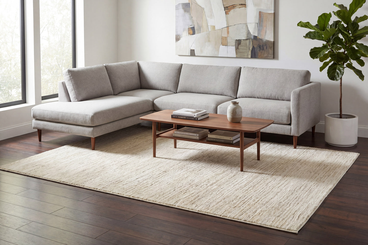 Monroe 9804-890 Beige/Grey Area Rug