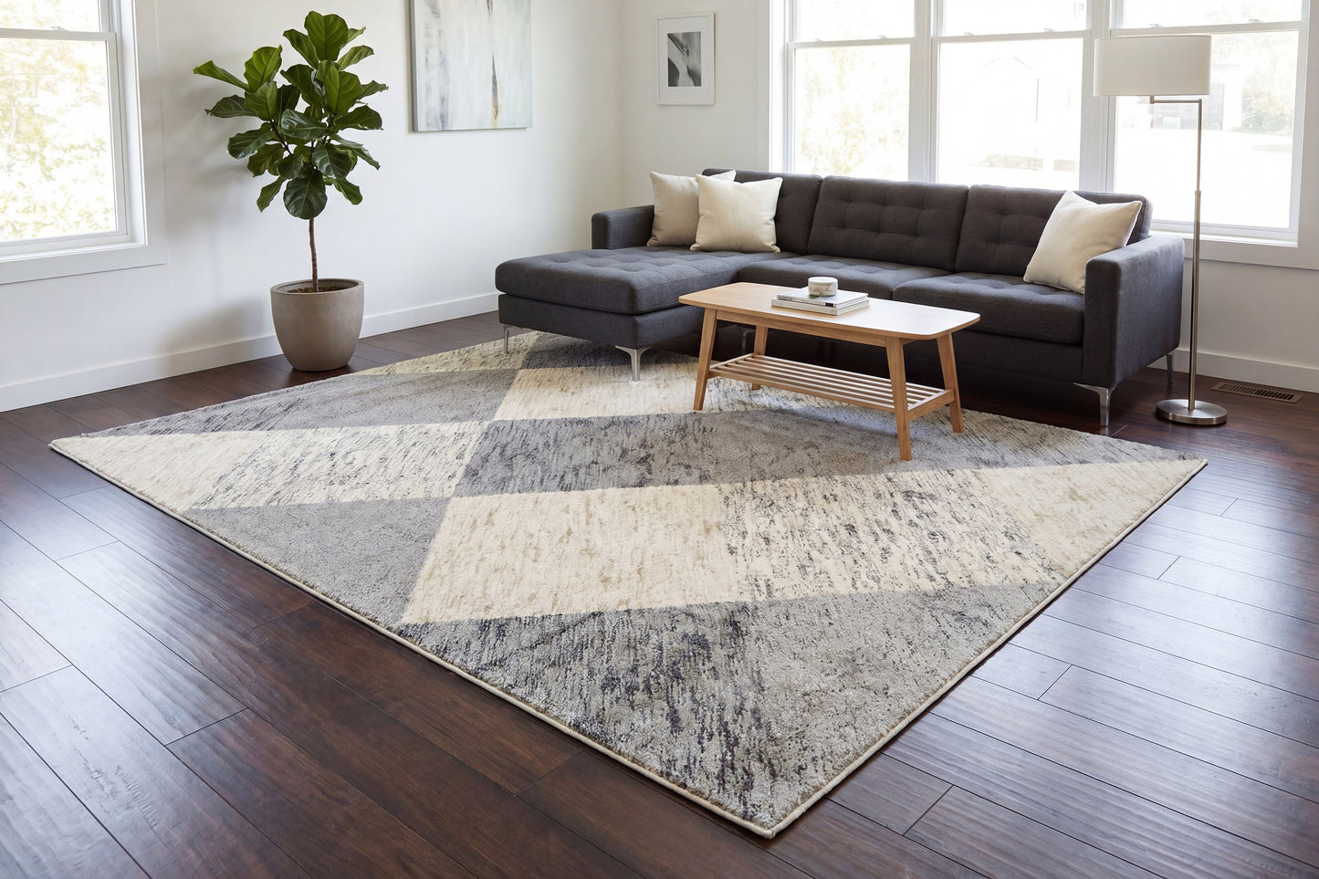 Monroe 9812-190 Ivory/Grey Area Rug