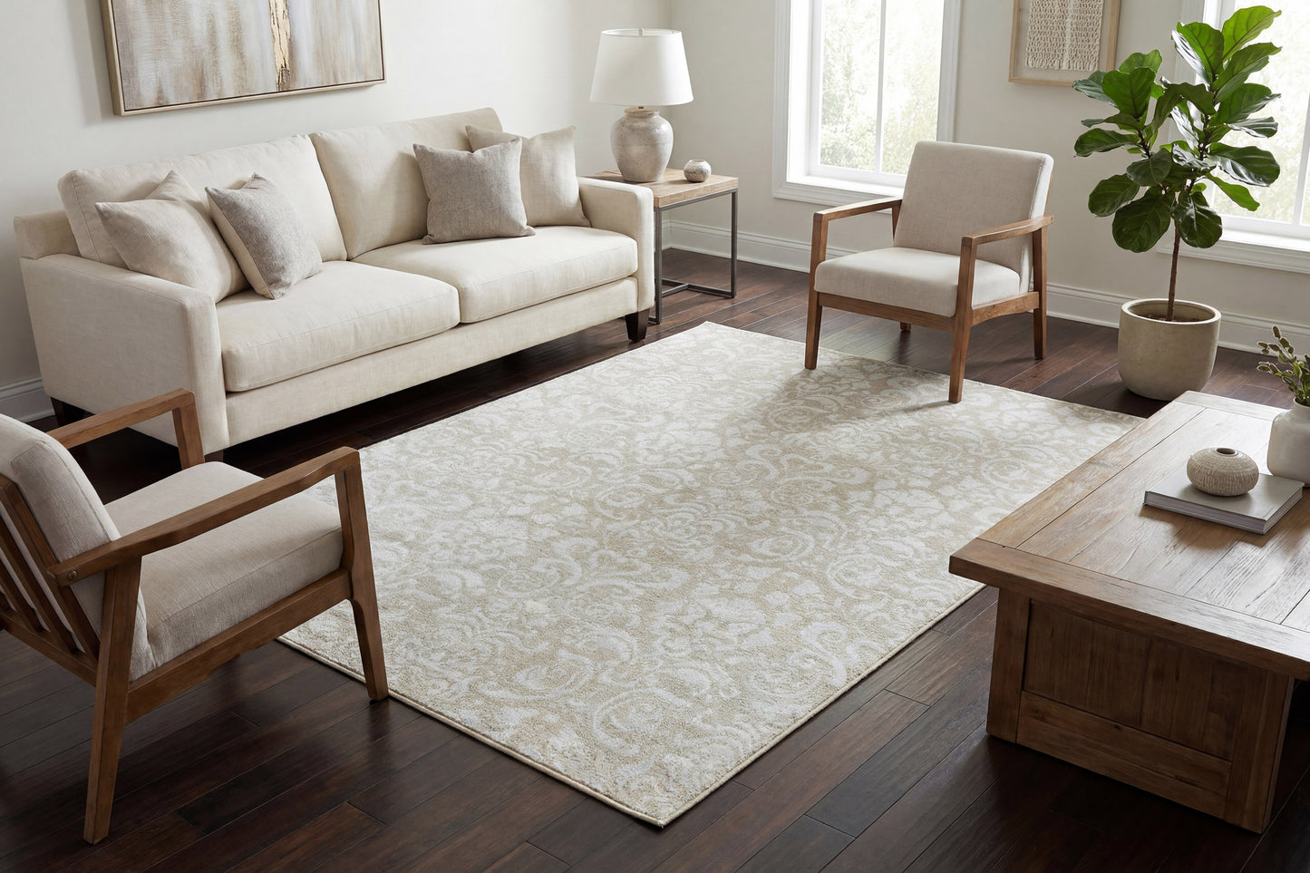 Mysterio 1217-101 Ivory Area Rug