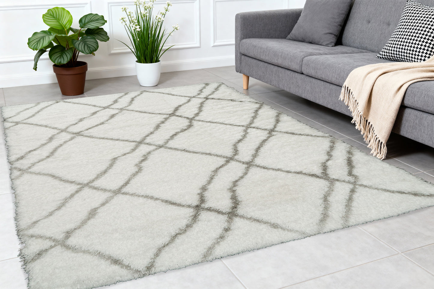 Nordic 7431-100 Ivory/Grey Area Rug