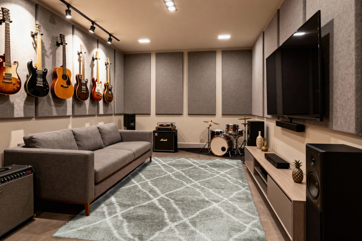 Nordic 7431-900 Silver/White Area Rug