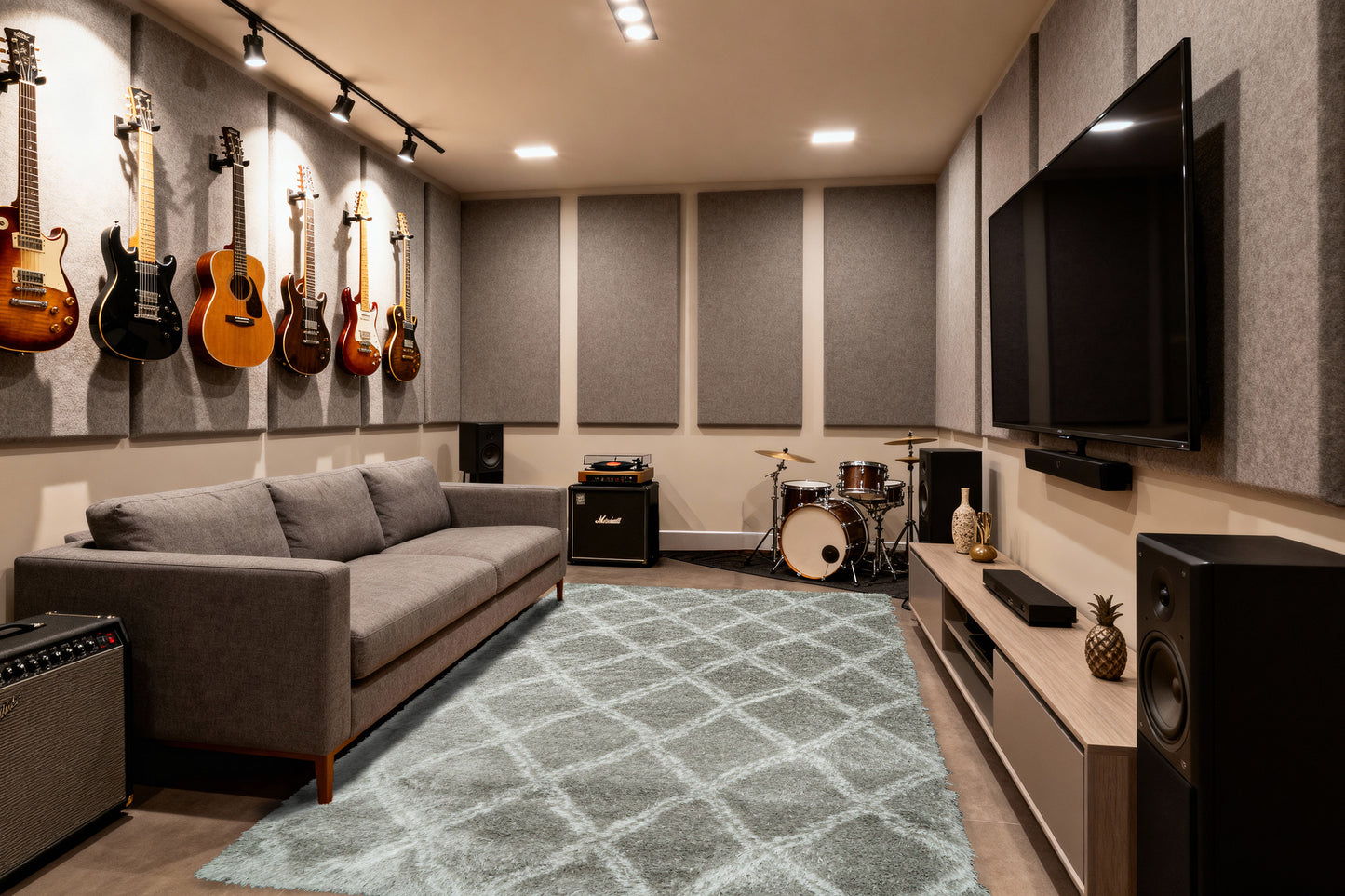 Nordic 7432-900 Silver/White Area Rug