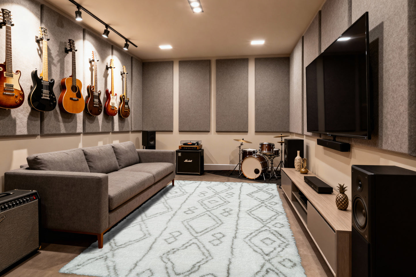 Nordic 7434-100 Grey/White Area Rug