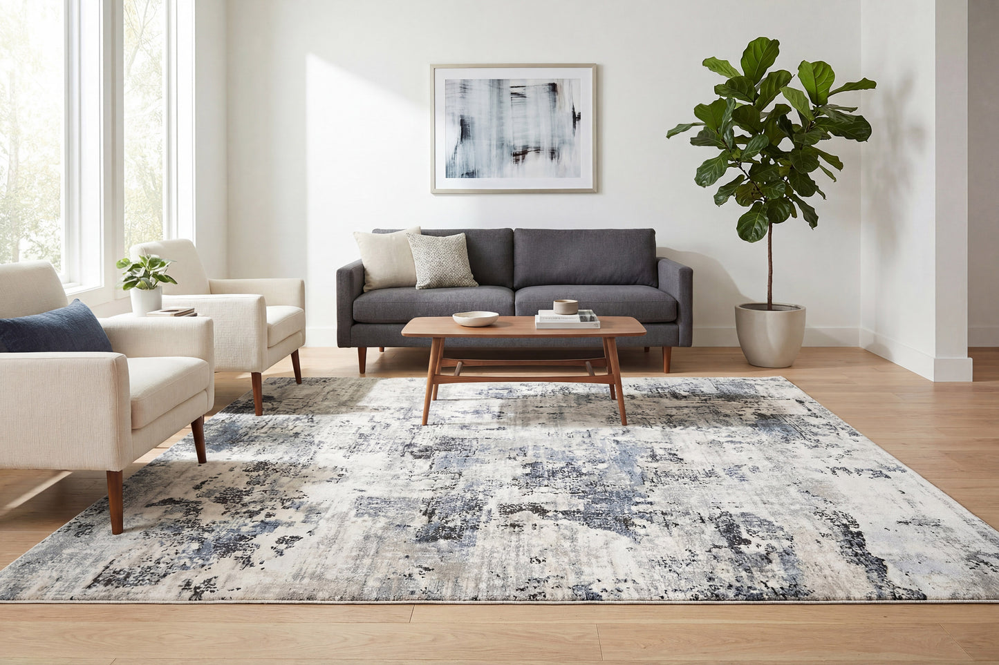 Norma 7282-150 Ivory/Blue Area Rug