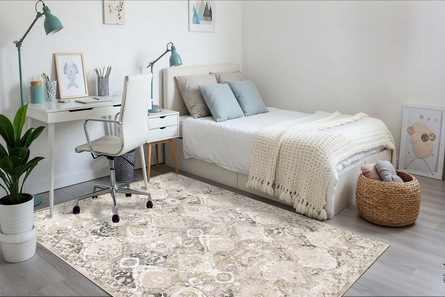 Nova 7086-819 Beige/Ivory/Grey Area Rug