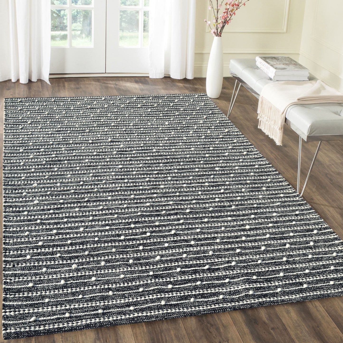 Oak 8373-199 Ivory/Charcoal Area Rug