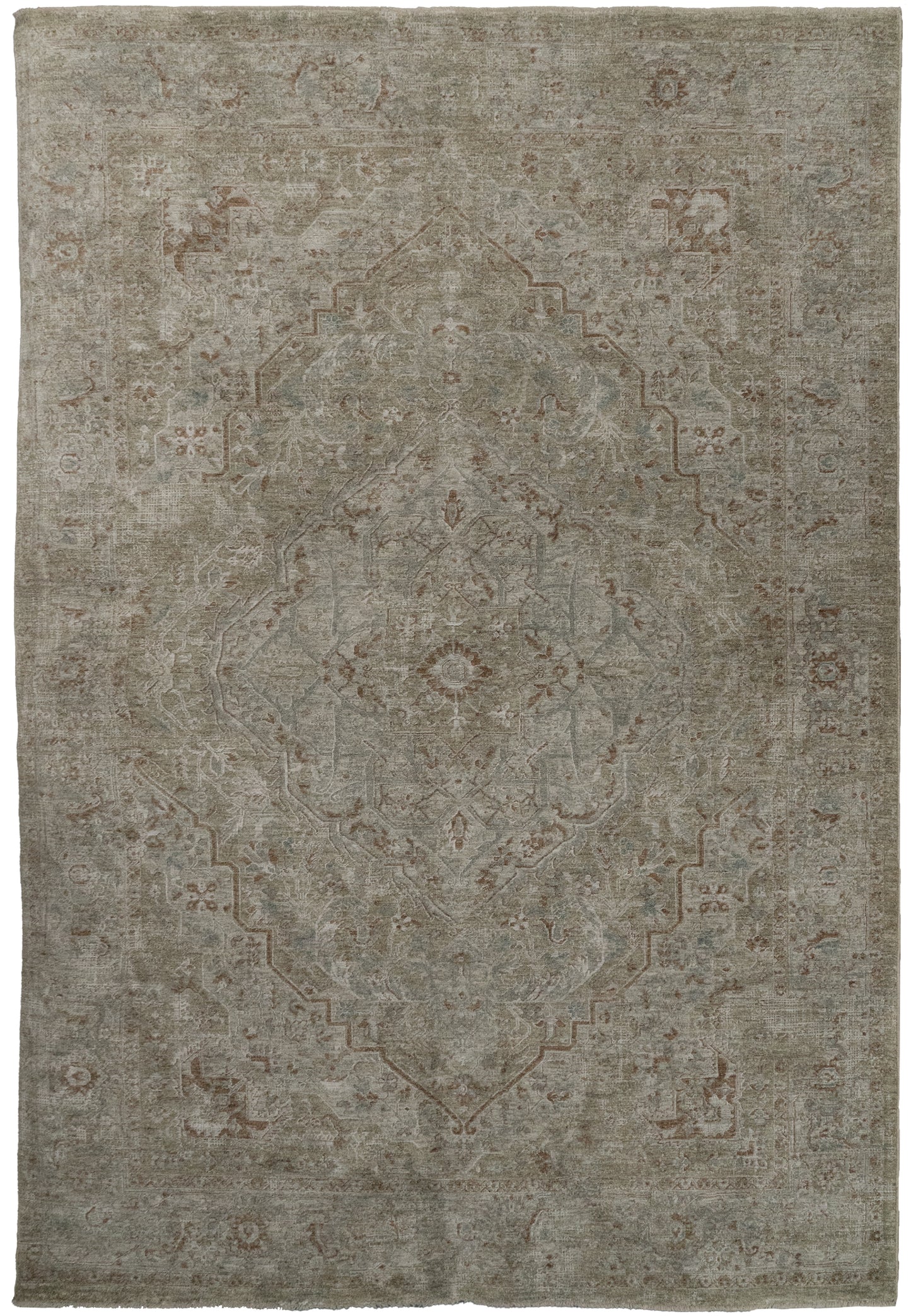 Pacific 15941-813 Beige/Cream/Coral Area Rug