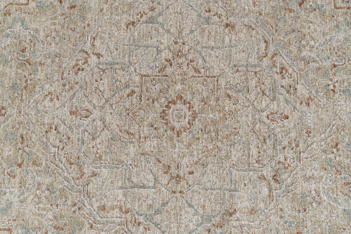 Pacific 15941-813 Beige/Cream/Coral Area Rug