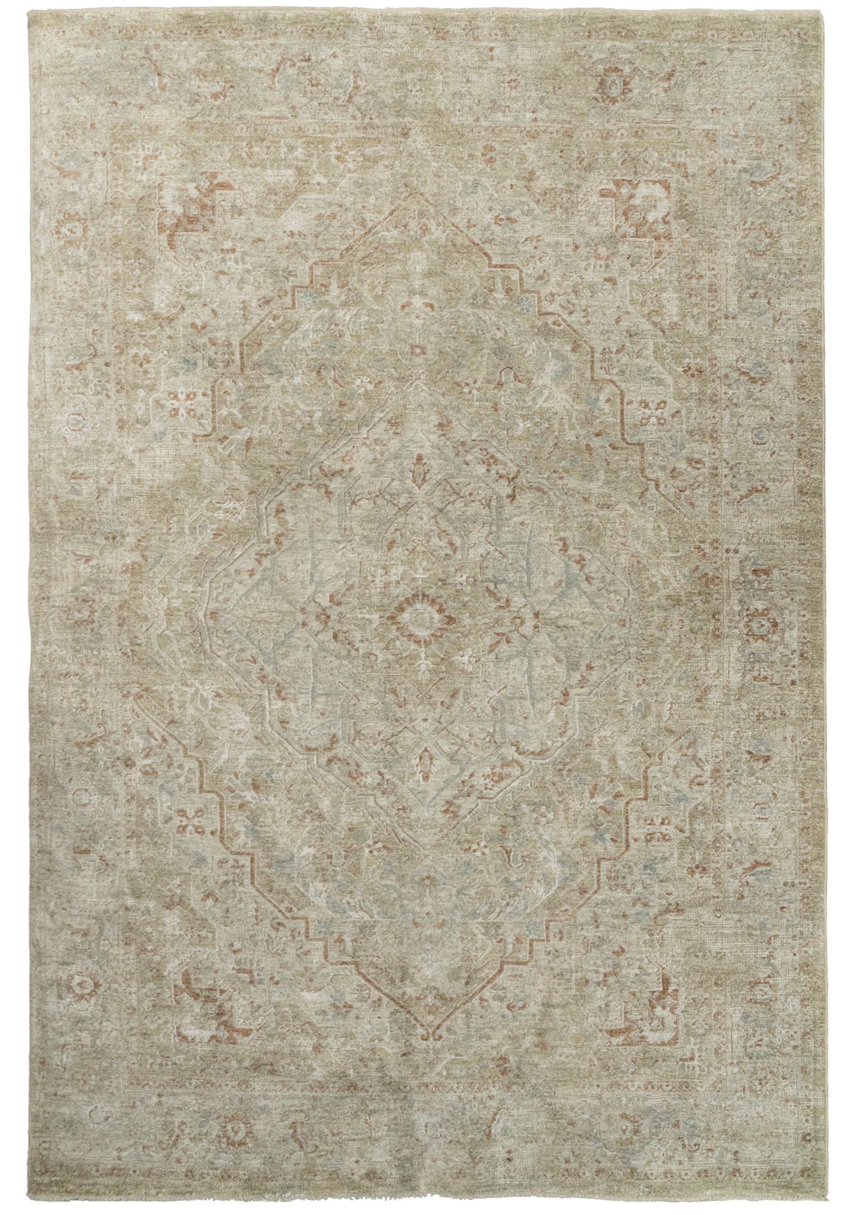 Pacific 15941-813 Beige/Cream/Coral Area Rug