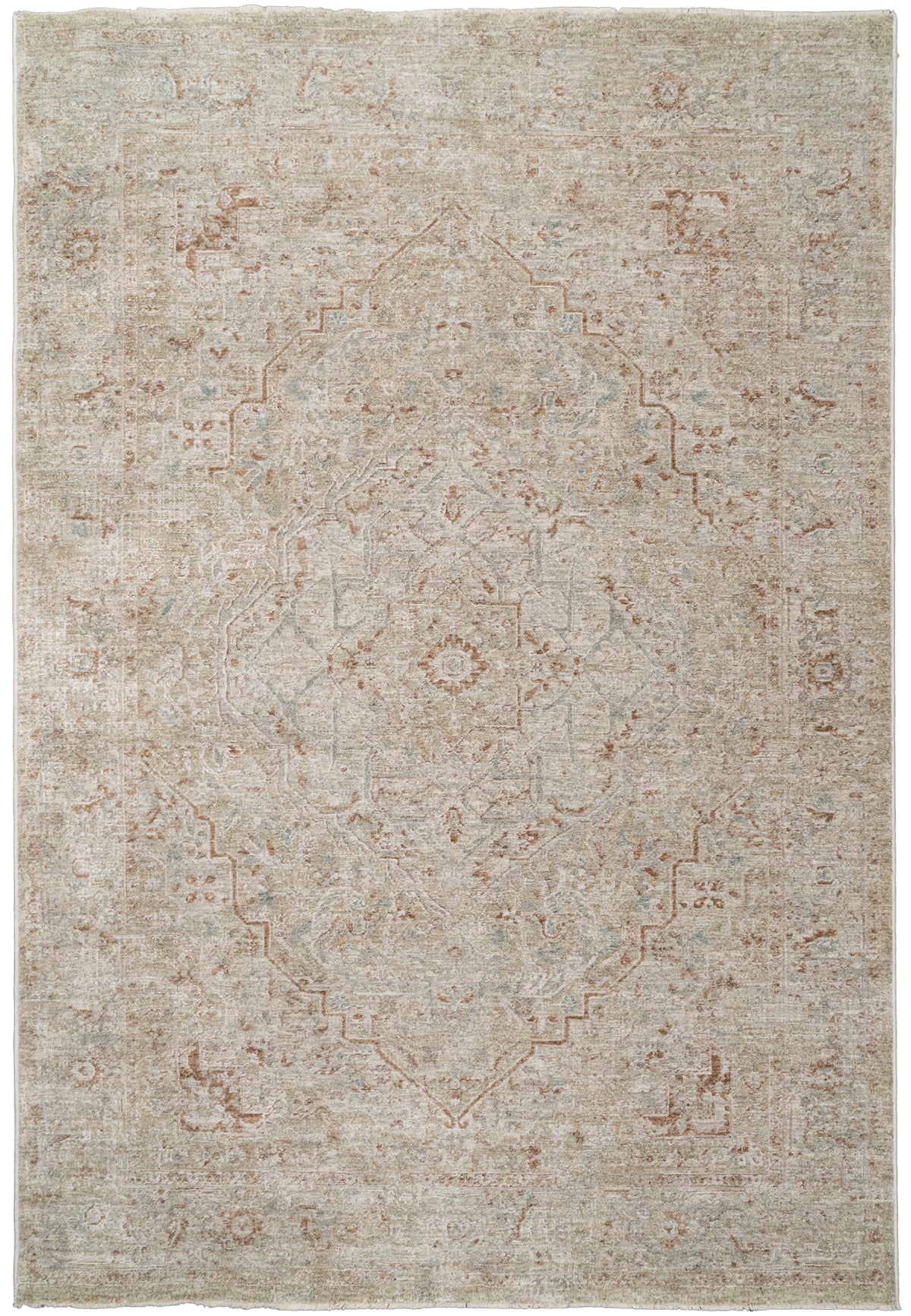 Pacific 15941-813 Beige/Cream/Coral Area Rug