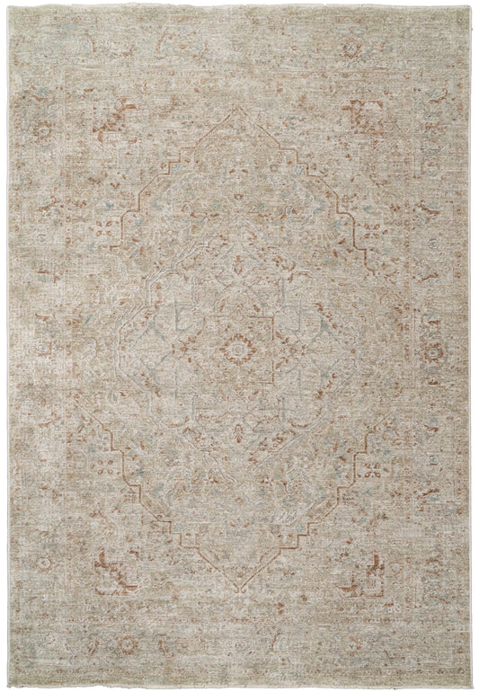 Pacific 15941-813 Beige/Cream/Coral Area Rug