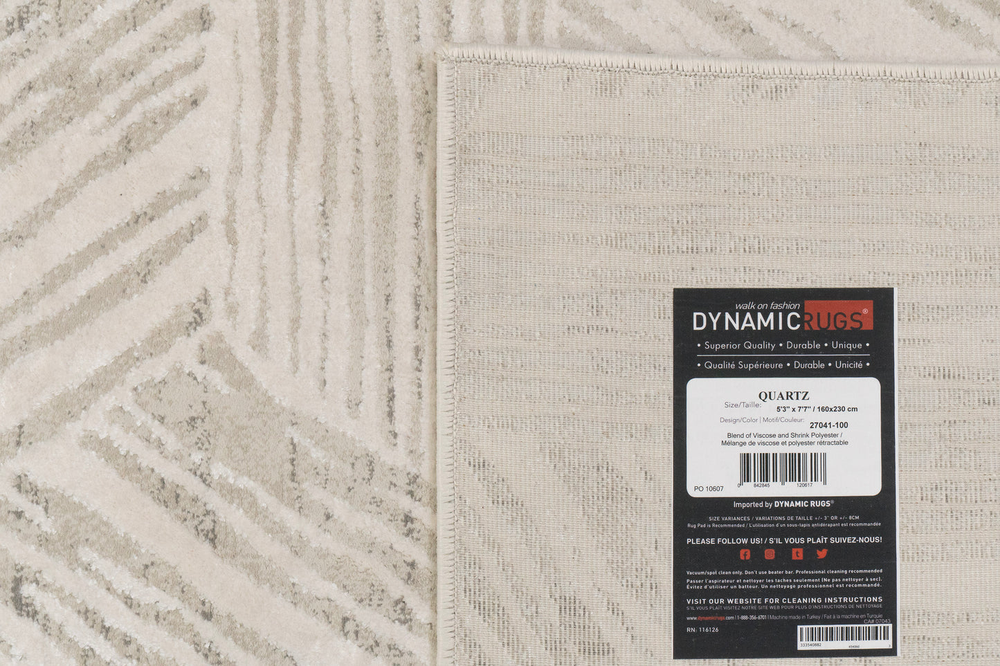 Quartz 27041-100 Ivory Area Rug