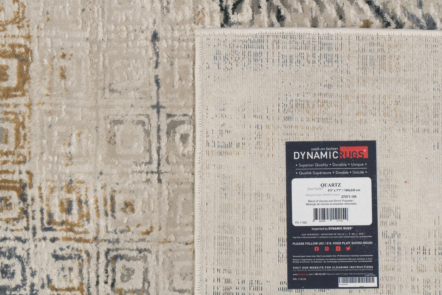 Quartz 27071-155 Ivory/Slate Area Rug