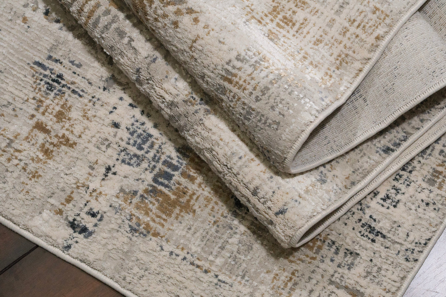 Quartz 27071-155 Ivory/Slate Area Rug