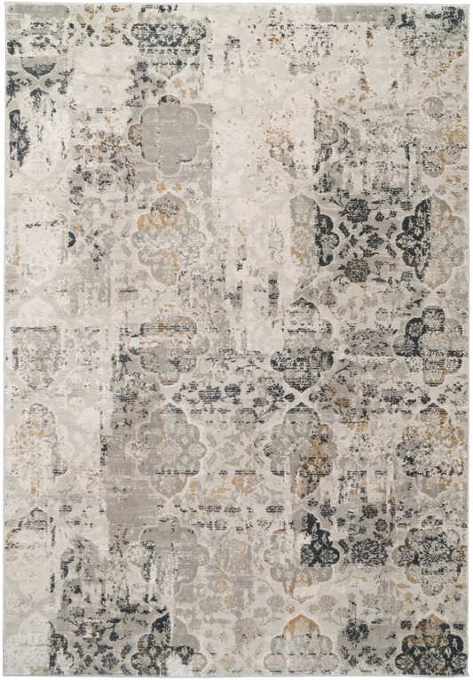 Quartz 27077-190 Ivory/Grey Area Rug
