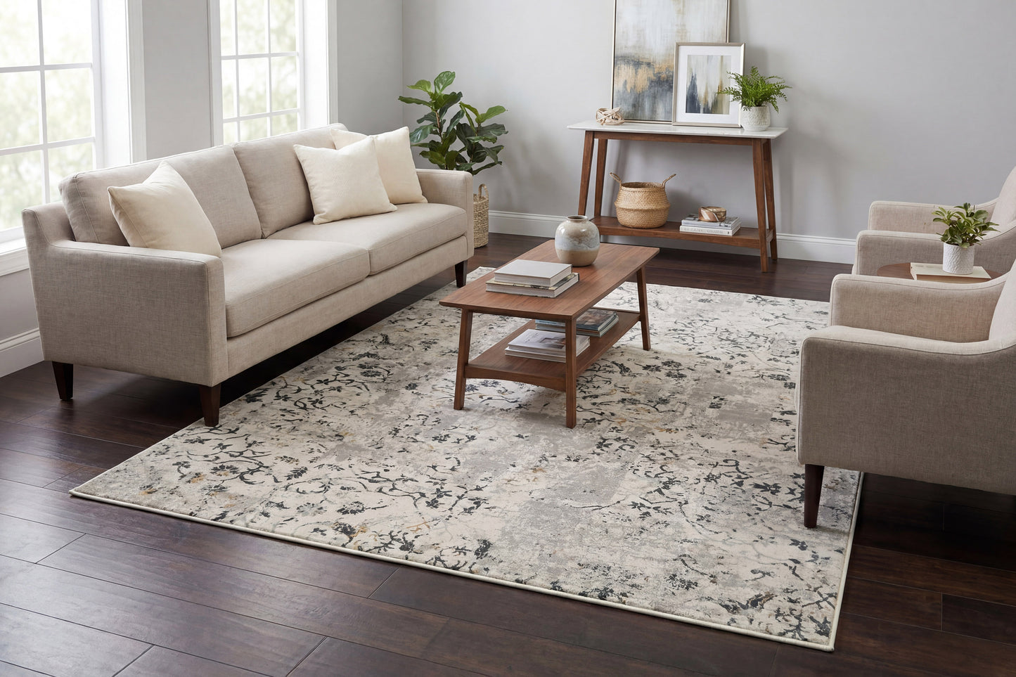 Quartz 25010-190 Light Grey Area Rug