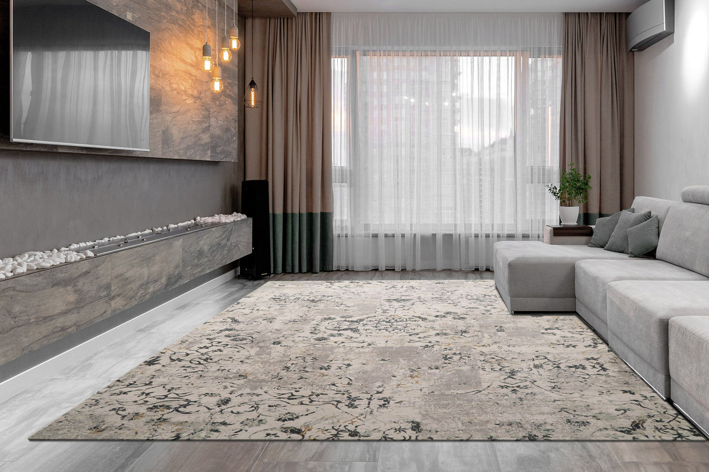 Quartz 25010-190 Light Grey Area Rug