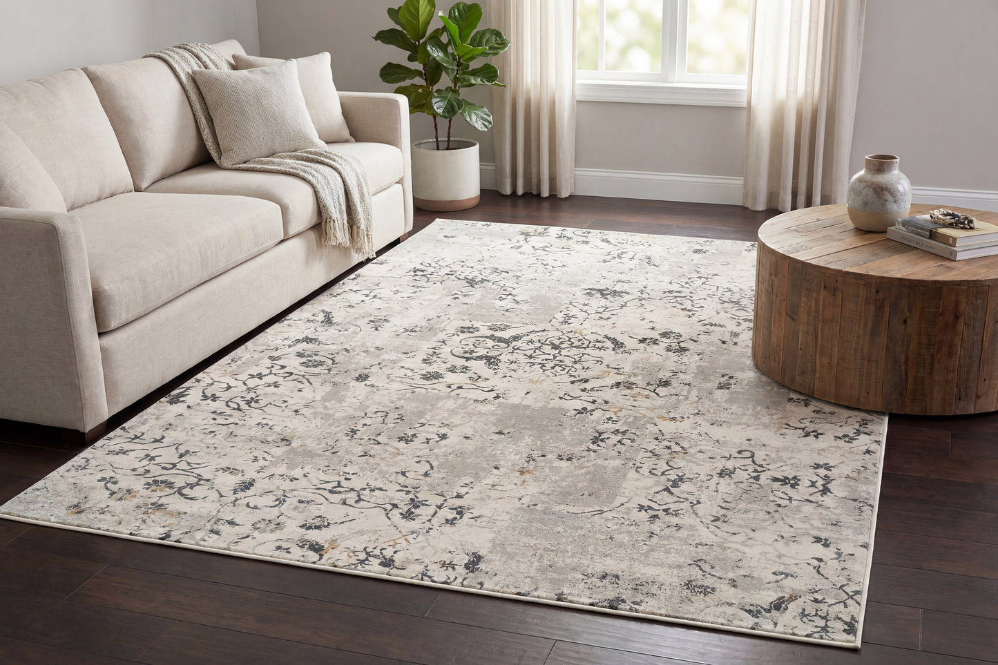 Quartz 25010-190 Light Grey Area Rug