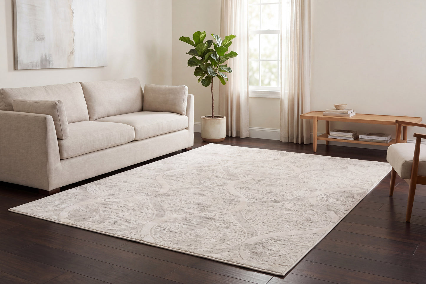 Quartz 26190-100 Ivory Area Rug