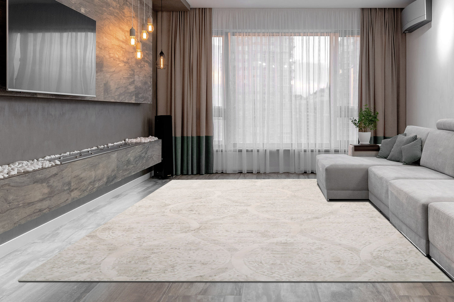 Quartz 26190-100 Ivory Area Rug