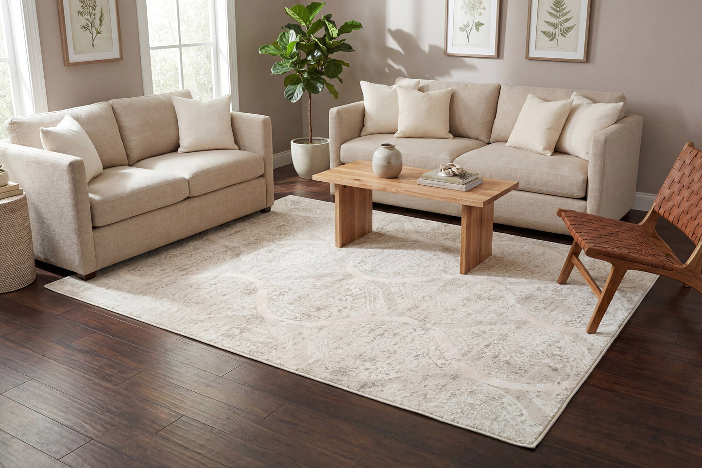 Quartz 26190-100 Ivory Area Rug