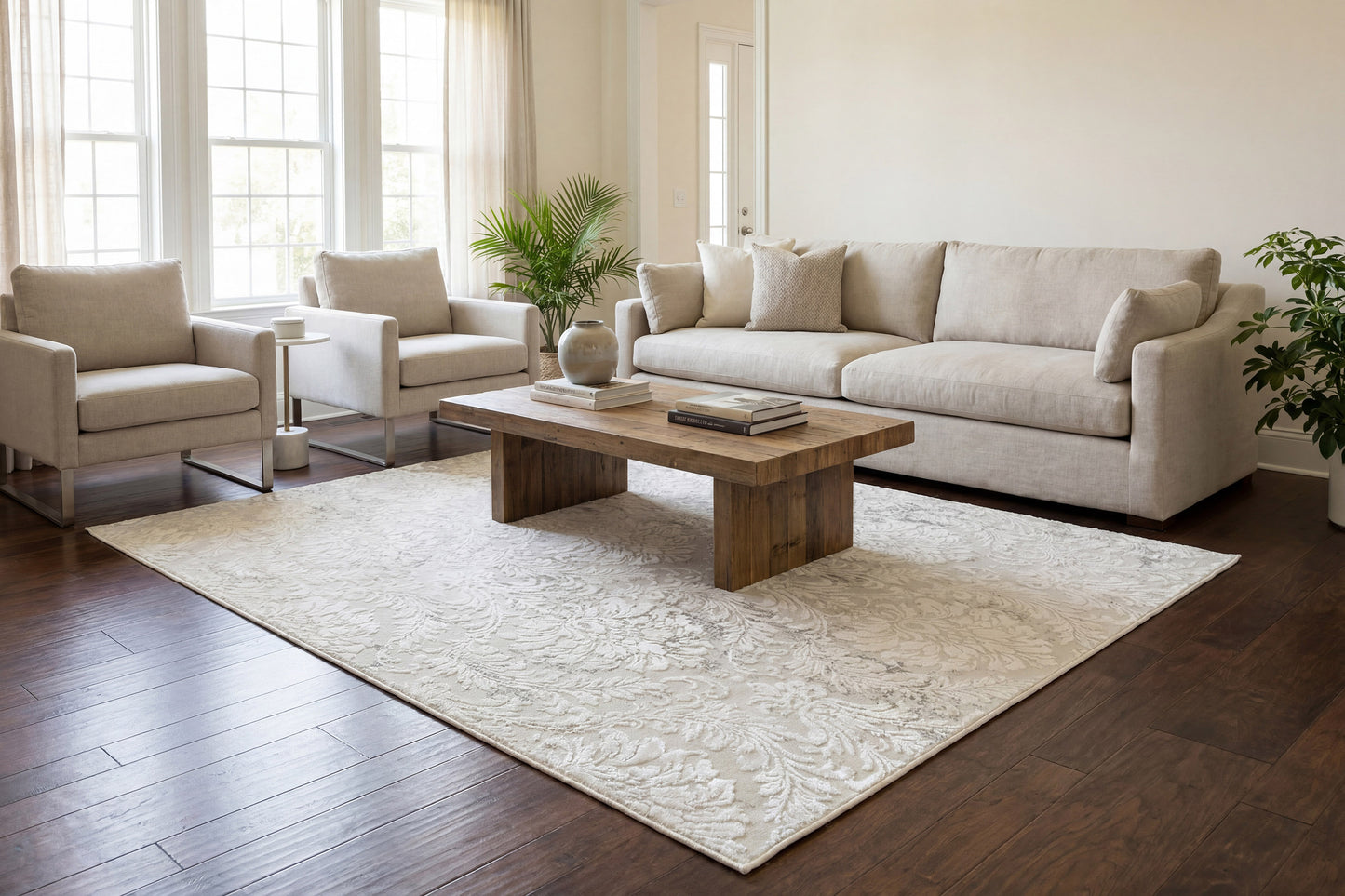 Quartz 27020-110 Ivory/Beige Area Rug