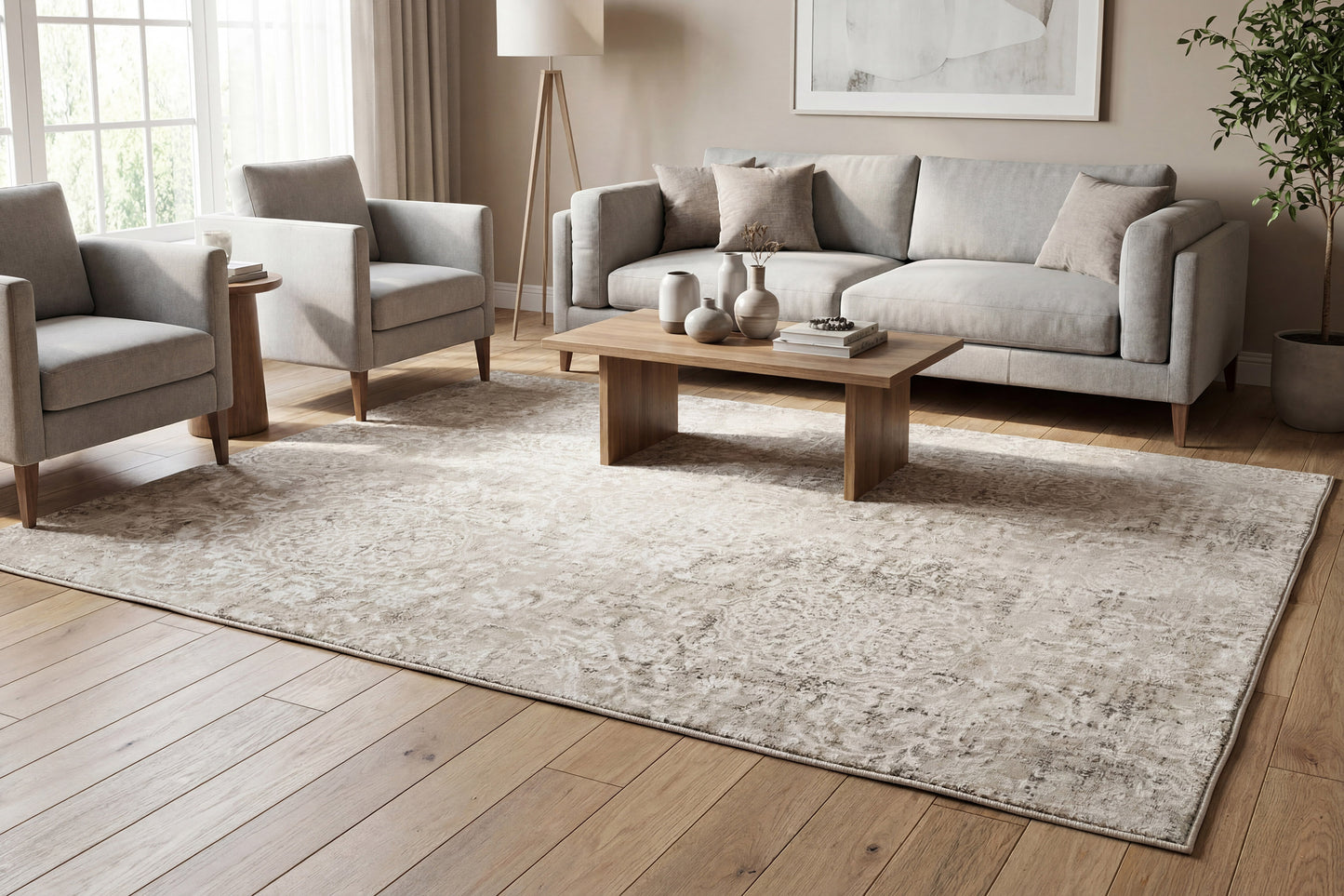 Quartz 27030-110 Ivory/Beige Area Rug