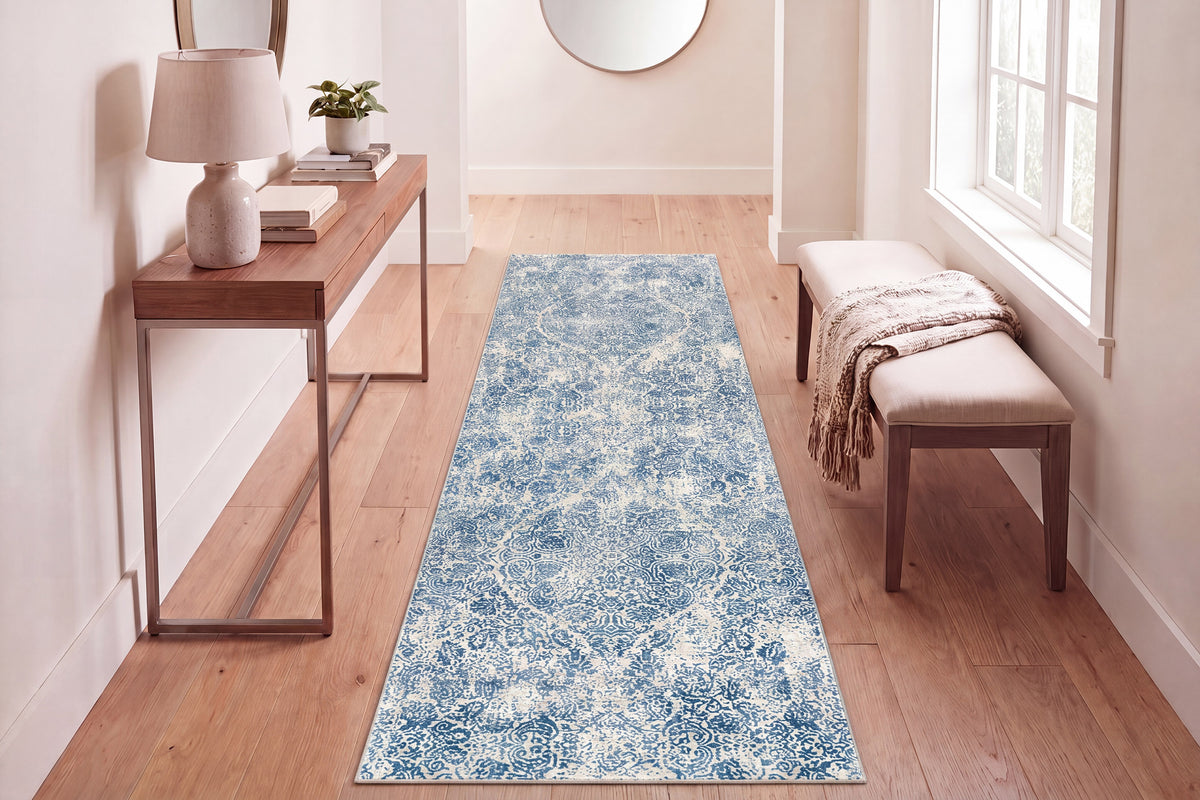 Quartz 27040-500 Ivory/Blue Area Rug