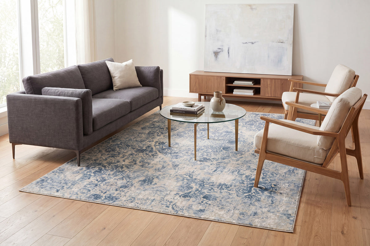 Quartz 27040-500 Ivory/Blue Area Rug