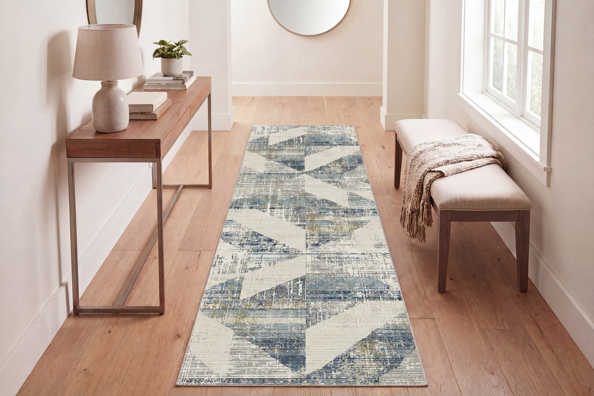 Quartz 27072-155 Ivory/Slate Area Rug