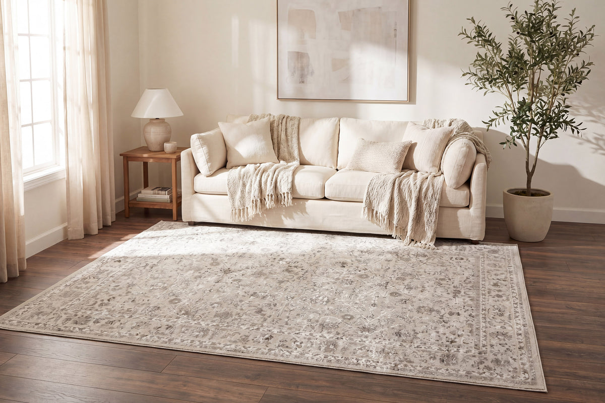 Renaissance 3151-190 Ivory/Grey Area Rug