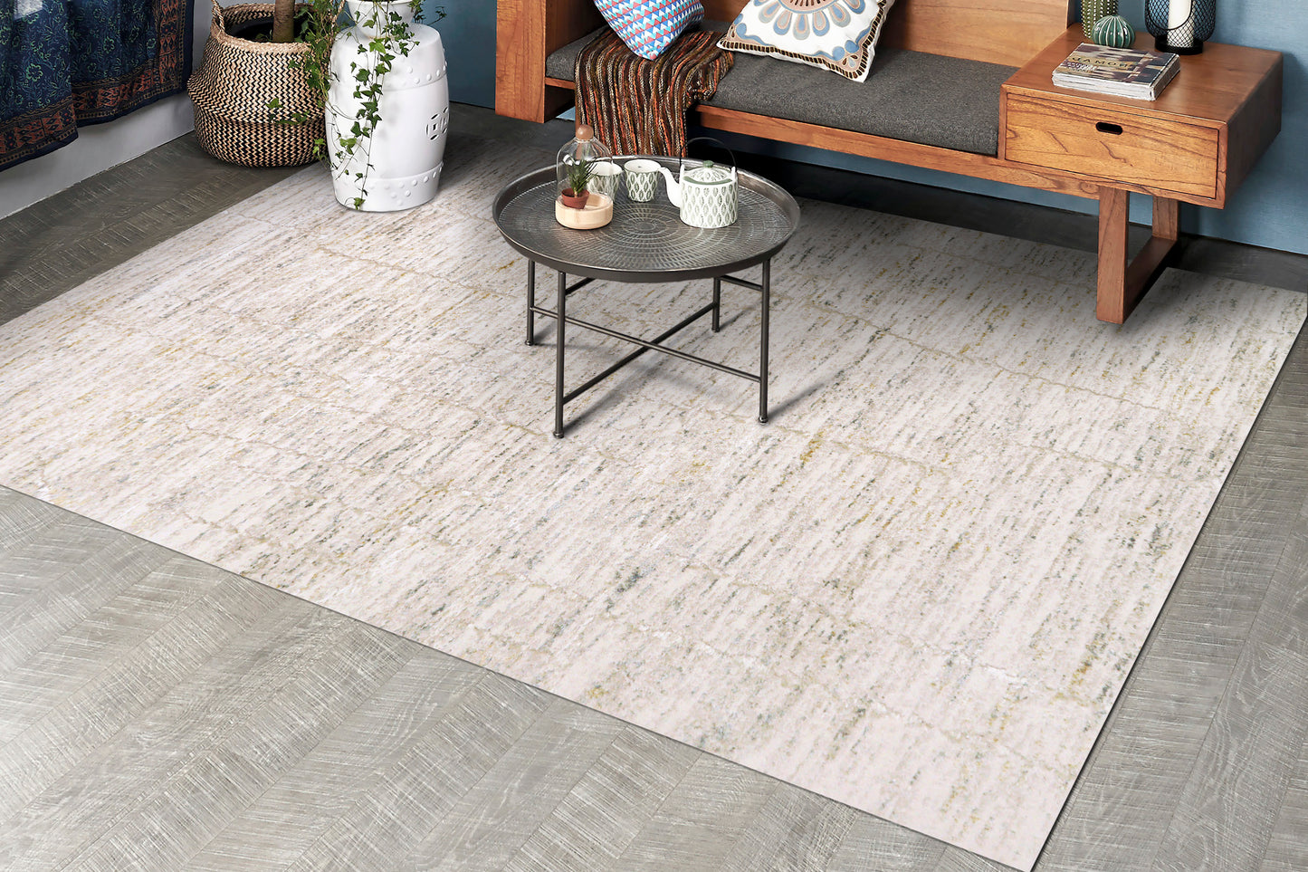 Roma 3171-110 Cream/White Area Rug