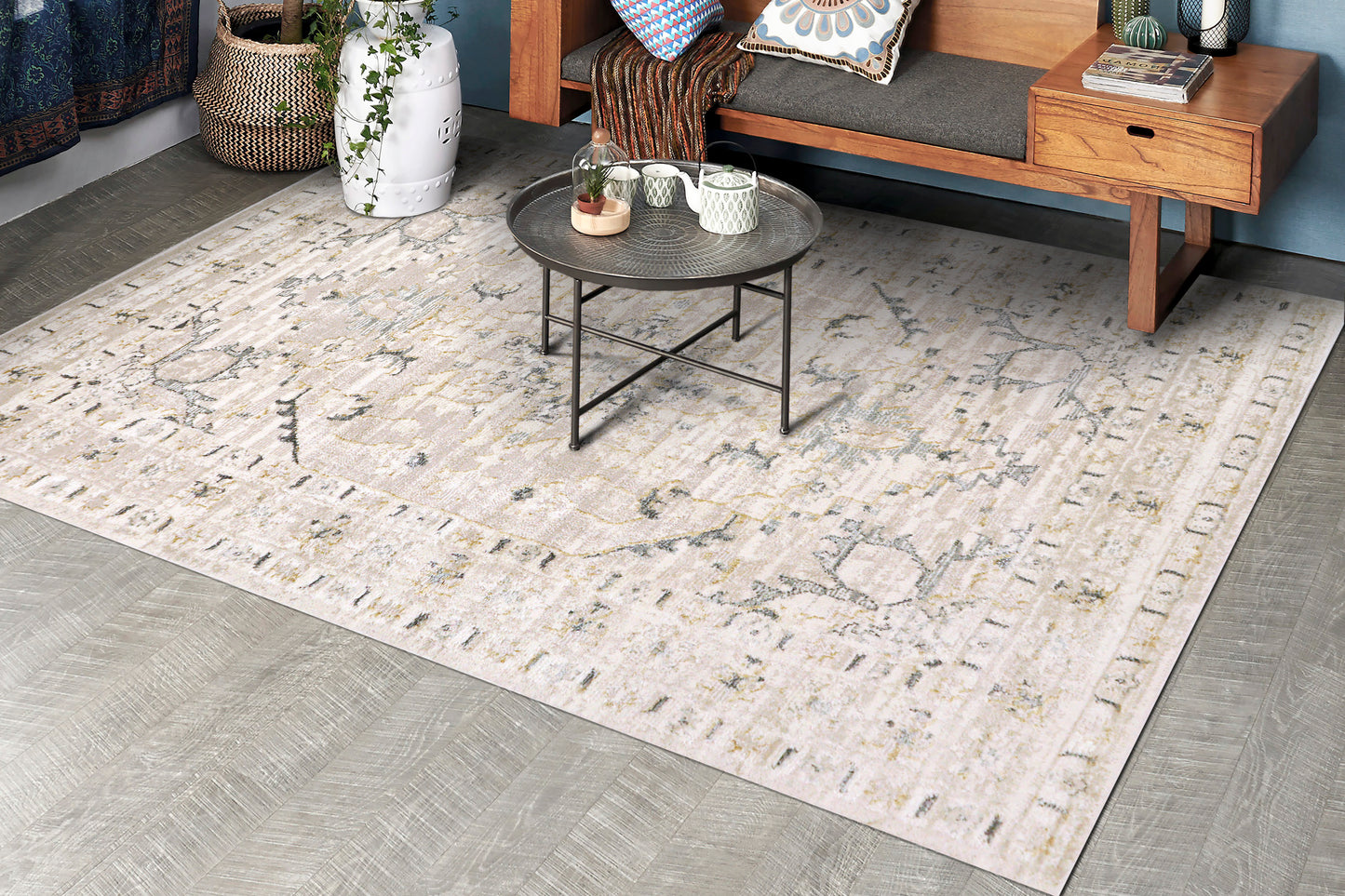 Roma 3180-159 Cream/Navy/Multi Area Rug