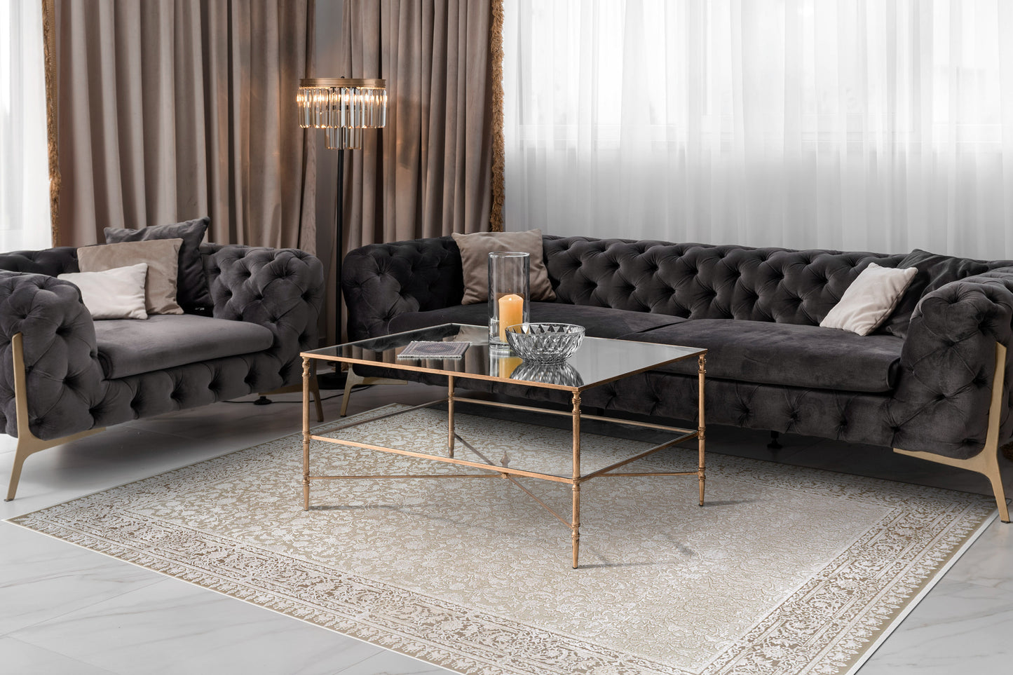 Ruby 2187-810 Beige/Ivory Area Rug