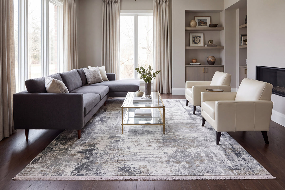 Ruby 2160-109 Ivory/Grey Area Rug