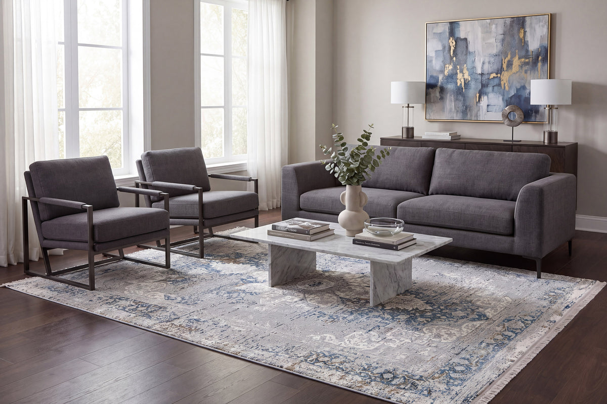 Ruby 2161-950 Grey/Blue Area Rug