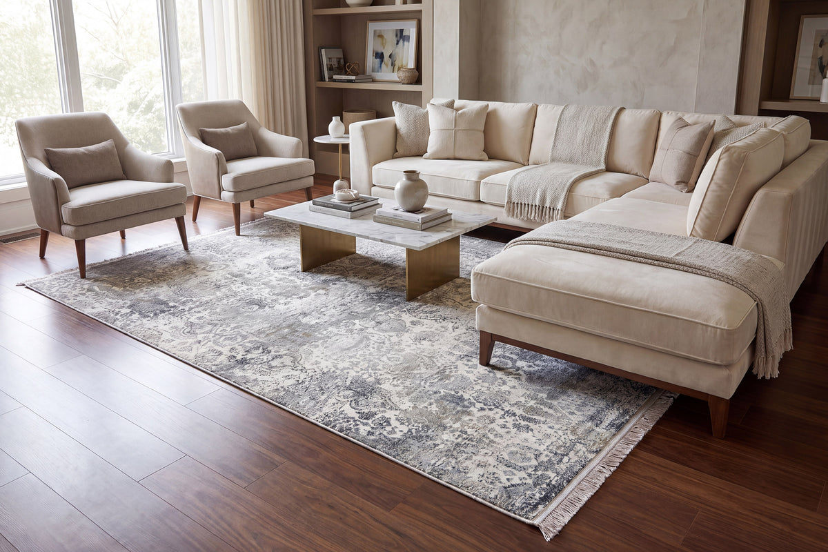 Ruby 2162-190 Ivory/Grey Area Rug
