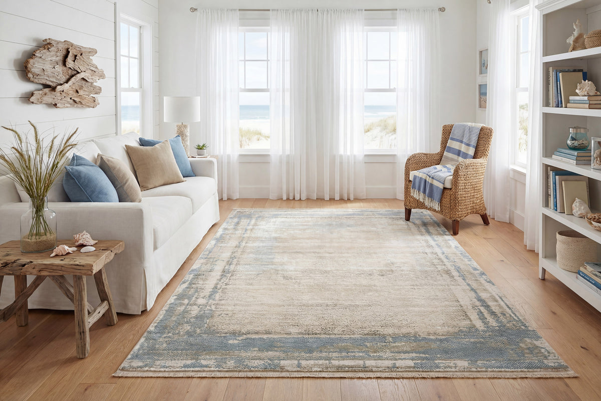 Ruby 2181-150 Ivory/Blue Area Rug