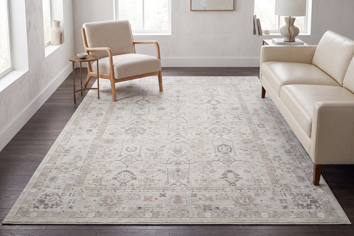 Saffron 16612-890 Beige/Grey Area Rug