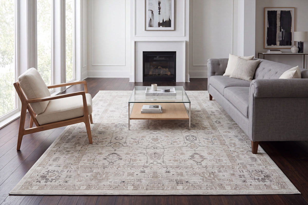 Saffron 16612-890 Beige/Grey Area Rug