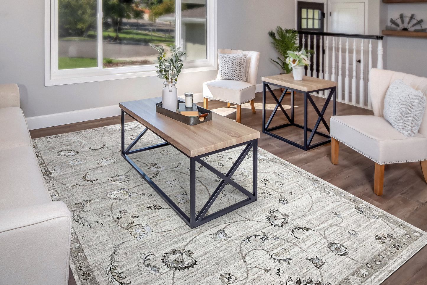 Safir 9272-890 Beige/Grey Area Rug