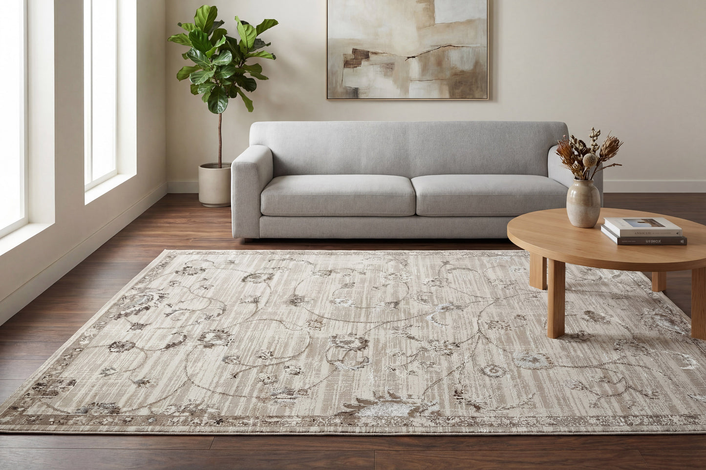 Safir 9272-890 Beige/Grey Area Rug