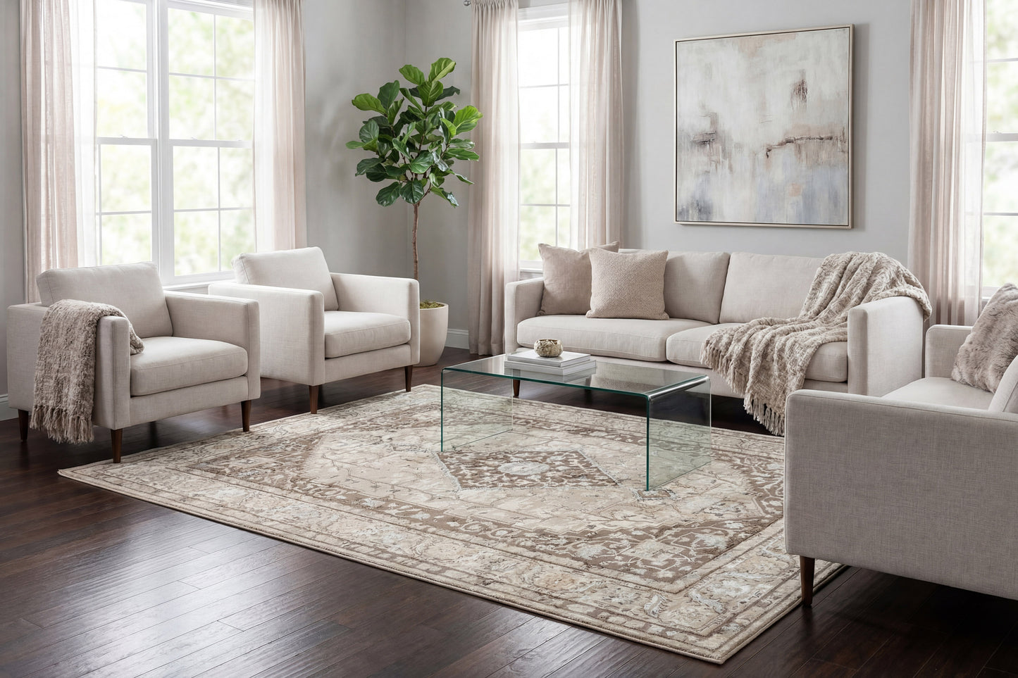 Safir 9275-890 Beige/Grey Area Rug